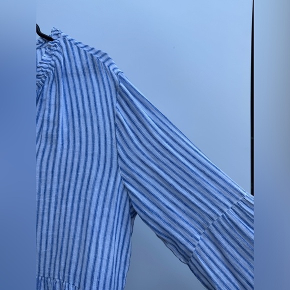 Rails Raylyn Fremont Linen Rayon Blend Blue White Striped Boho Blouse Top Small - Picture 8 of 16